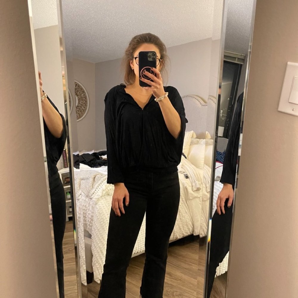 Anthropologie Black Tunic Top